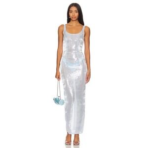 Miscreants x Revolve Kaia Sequin Maxi Dress Baby Blue UK 6 US 2 NWT‎
